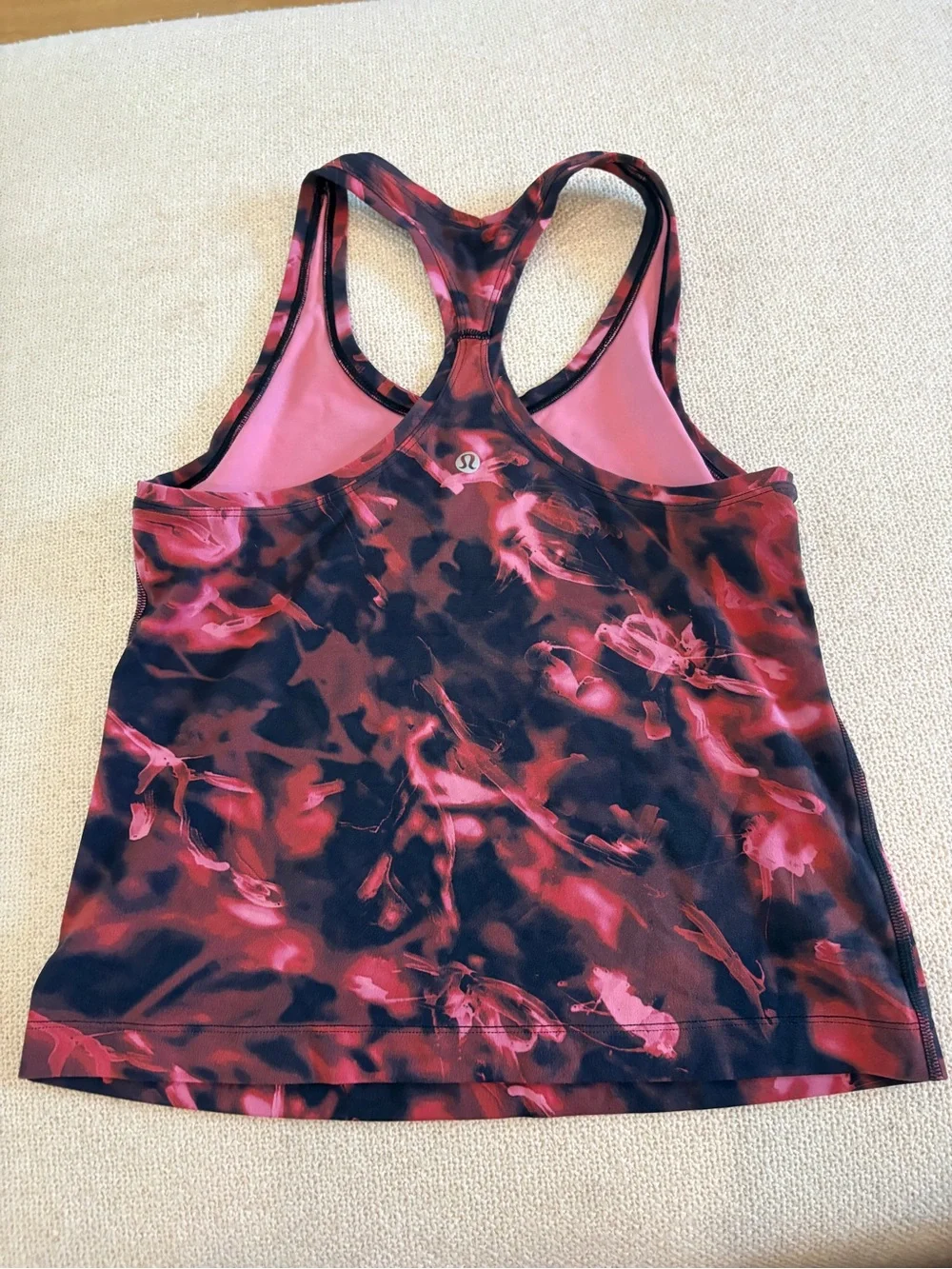 lululemon athletica Pink and Black Tie-Dye Racerback Tank
